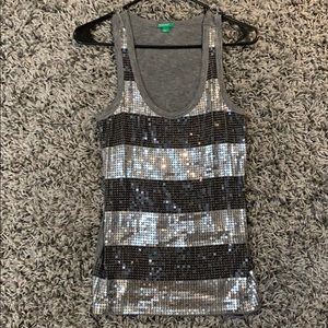 sequins gray tank top